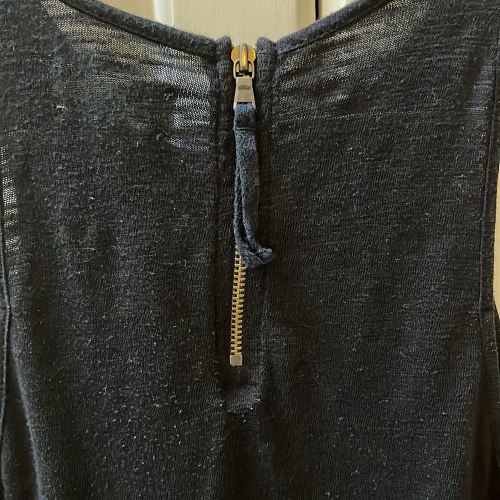 Lou & Grey Racerback High Neck Zip Detail Tank Top Black Womens - Picture 9 of 11